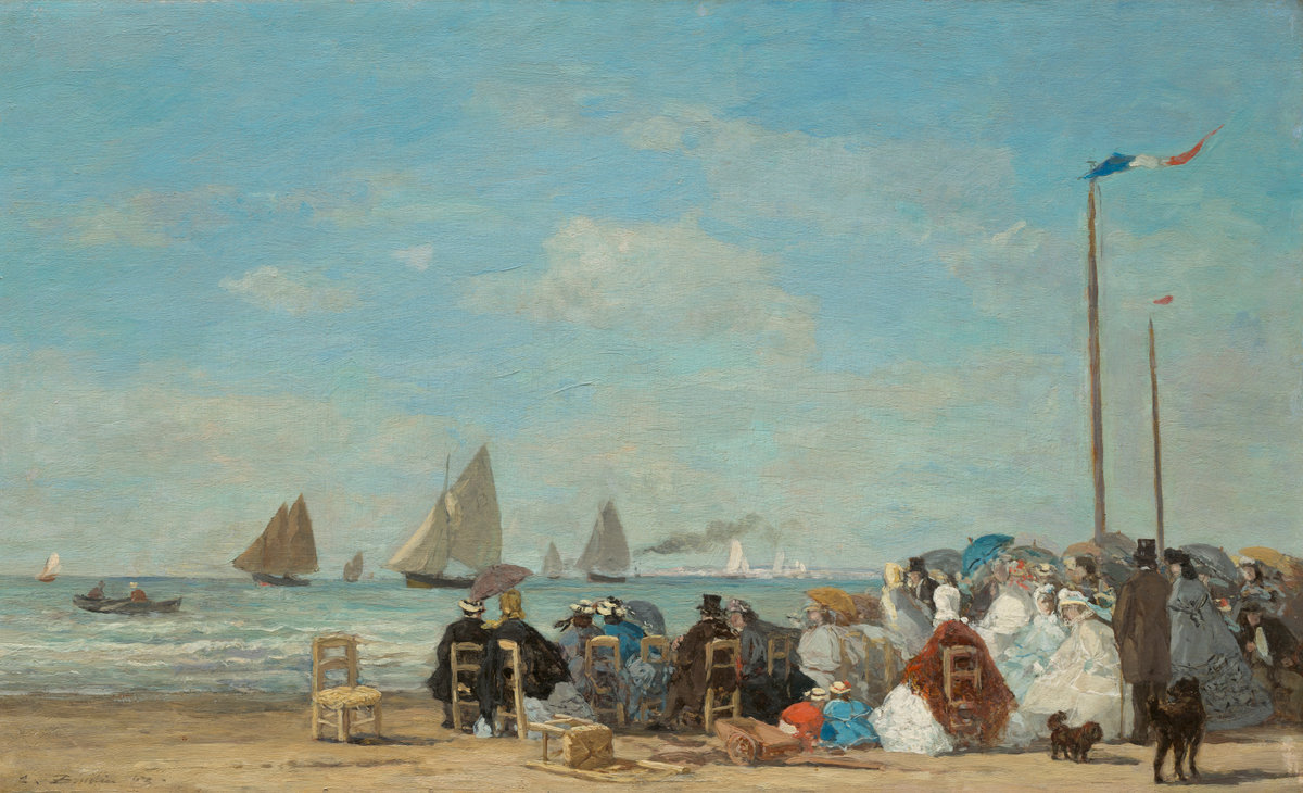 Eugène Boudin, Beach Scene at Trouville, 1863