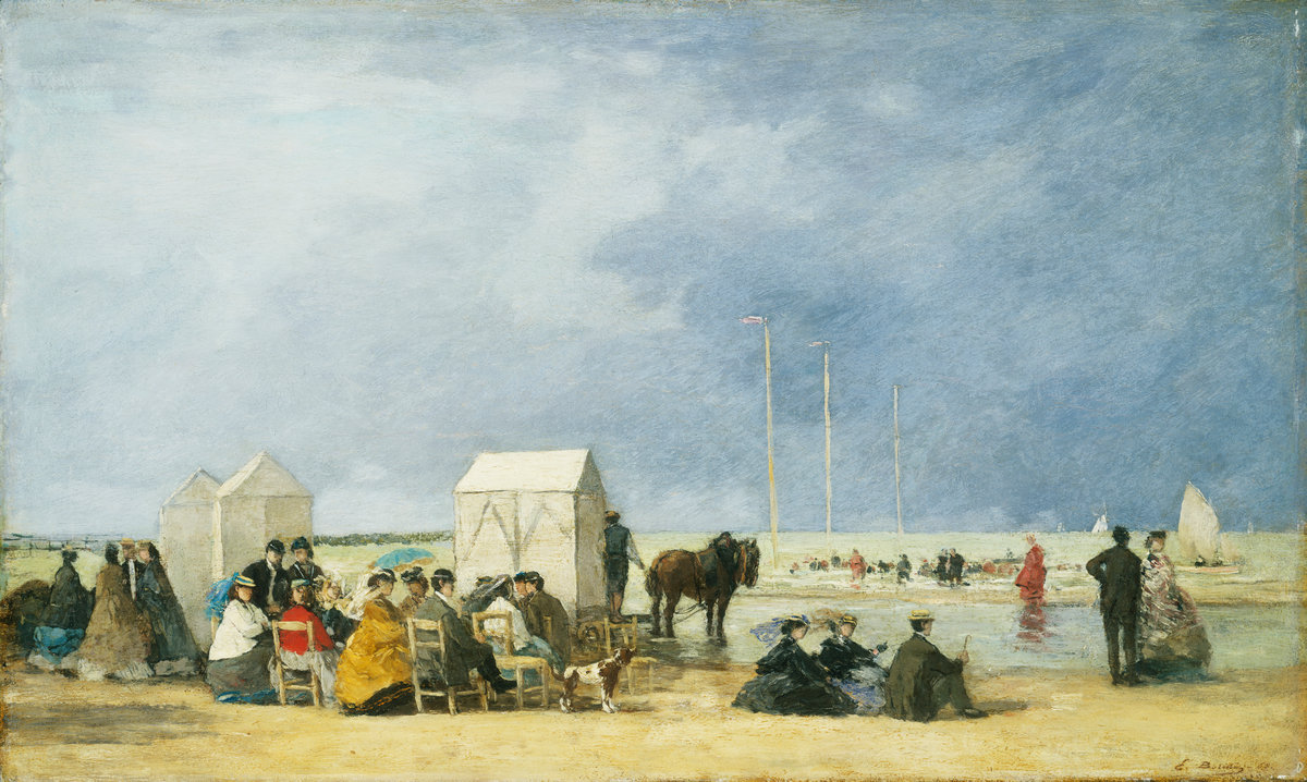 Eugène Boudin, Bathing Time at Deauville, 1865