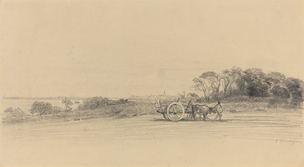 Eugène Boudin, L'Ile aux Moines with Figure and Cart, c. 1858