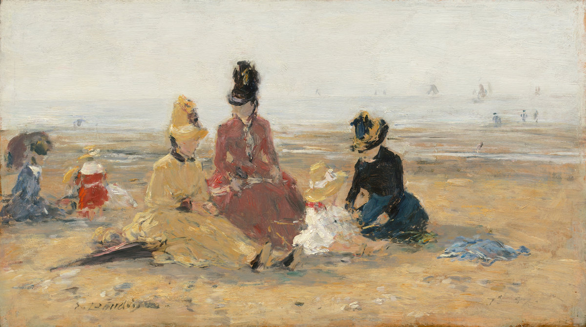 Eugène Boudin, On the Beach, Trouville, 1887