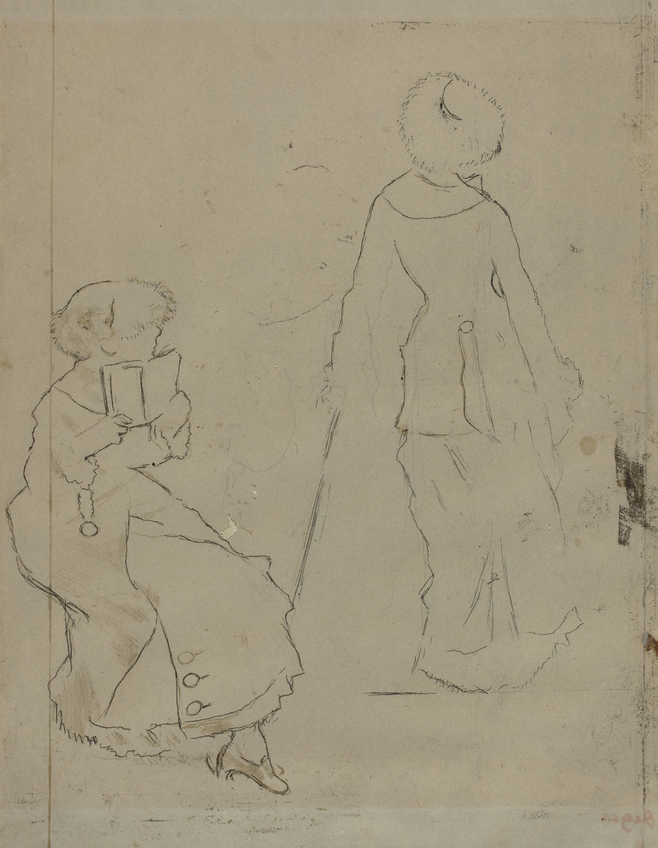 Edgar Degas, Study for (Mary Cassatt at the Louvre: The Etruscan Gallery) [Verso], c. 1879