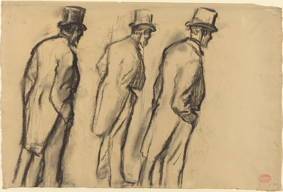 Edgar Degas, Three Studies of Ludovic Halevy Standing, c. 1880