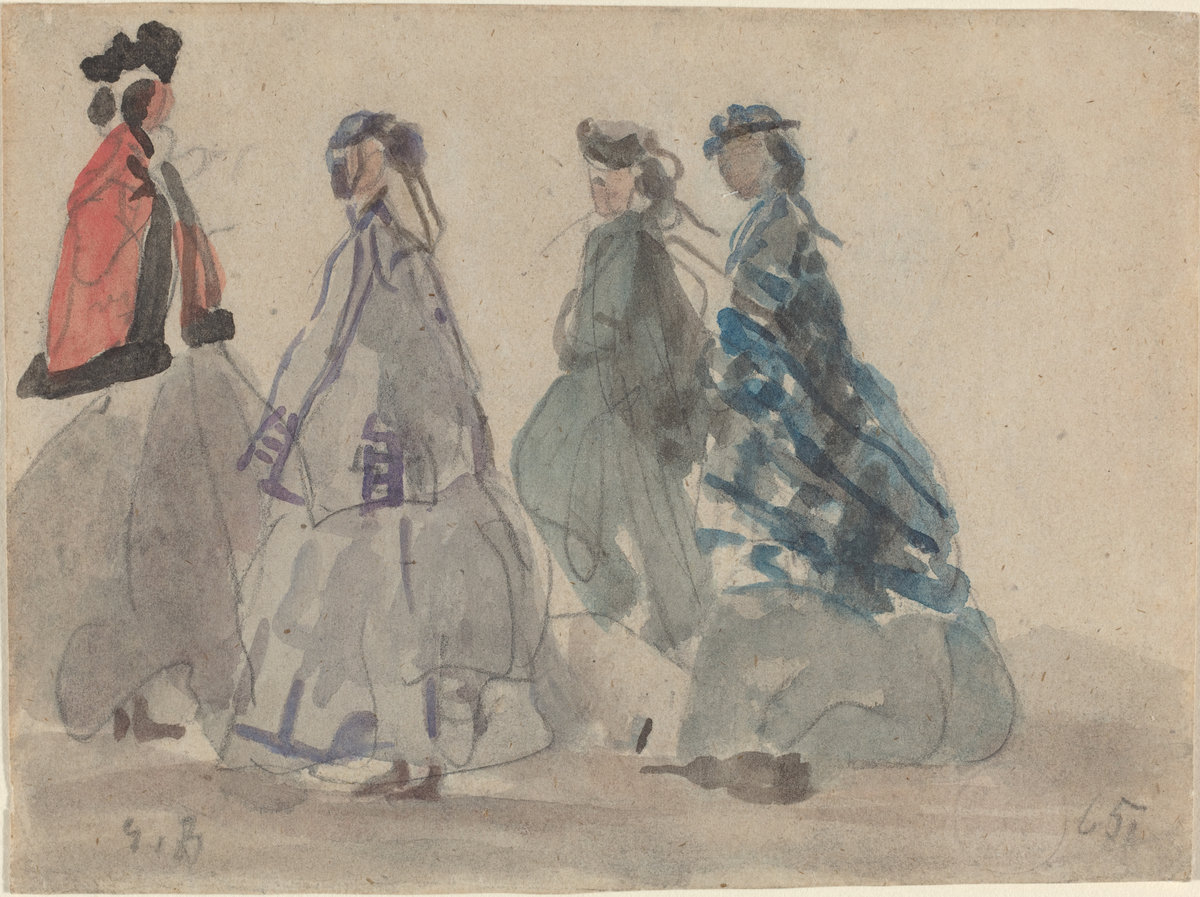 Eugène Boudin, Four Women at Trouville, 1865