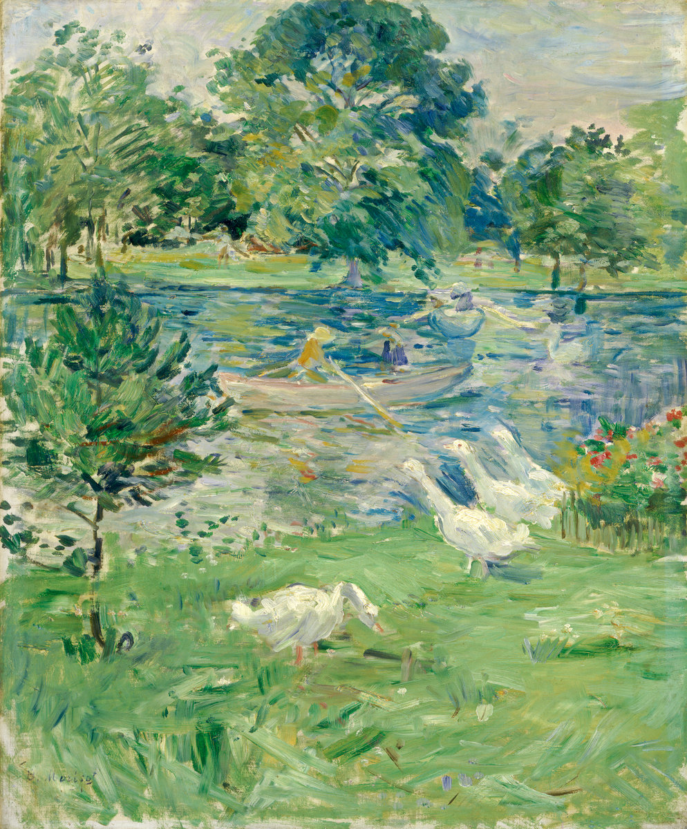 Berthe Morisot, Girl in a Boat with Geese, c. 1889