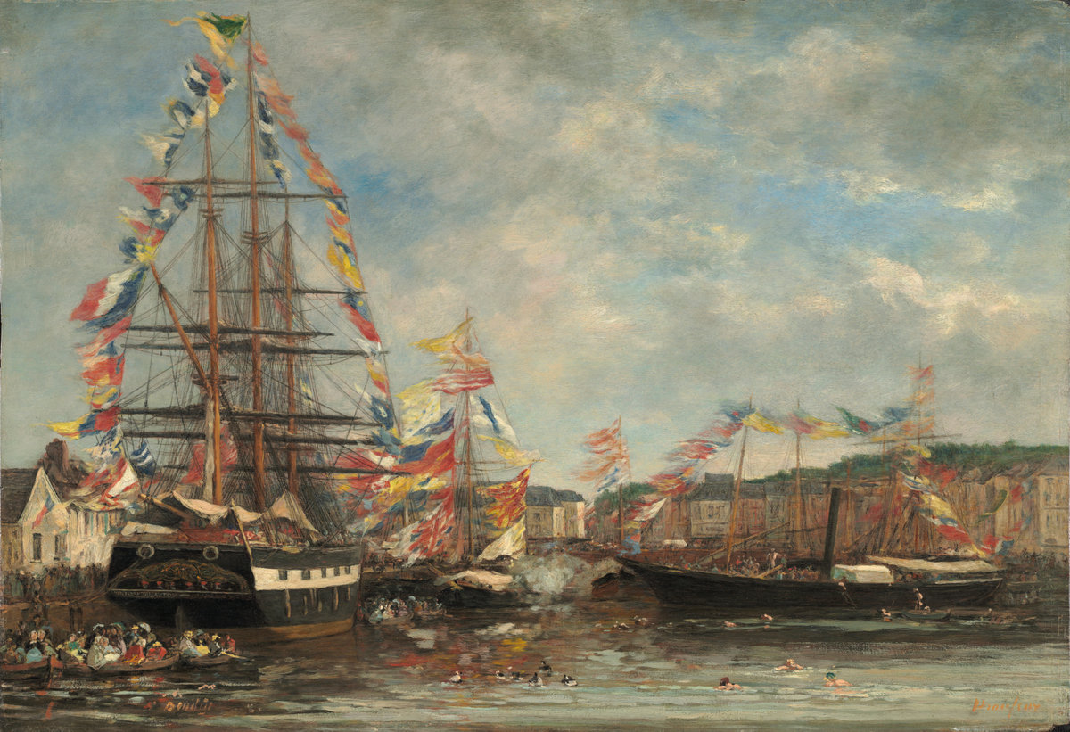 Eugène Boudin, Festival in the Harbor of Honfleur, 1858