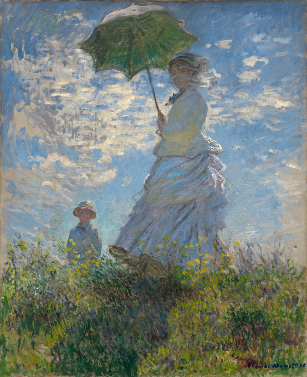 Claude Monet, Woman with a Parasol- Madame Monet and Her Son, 1875