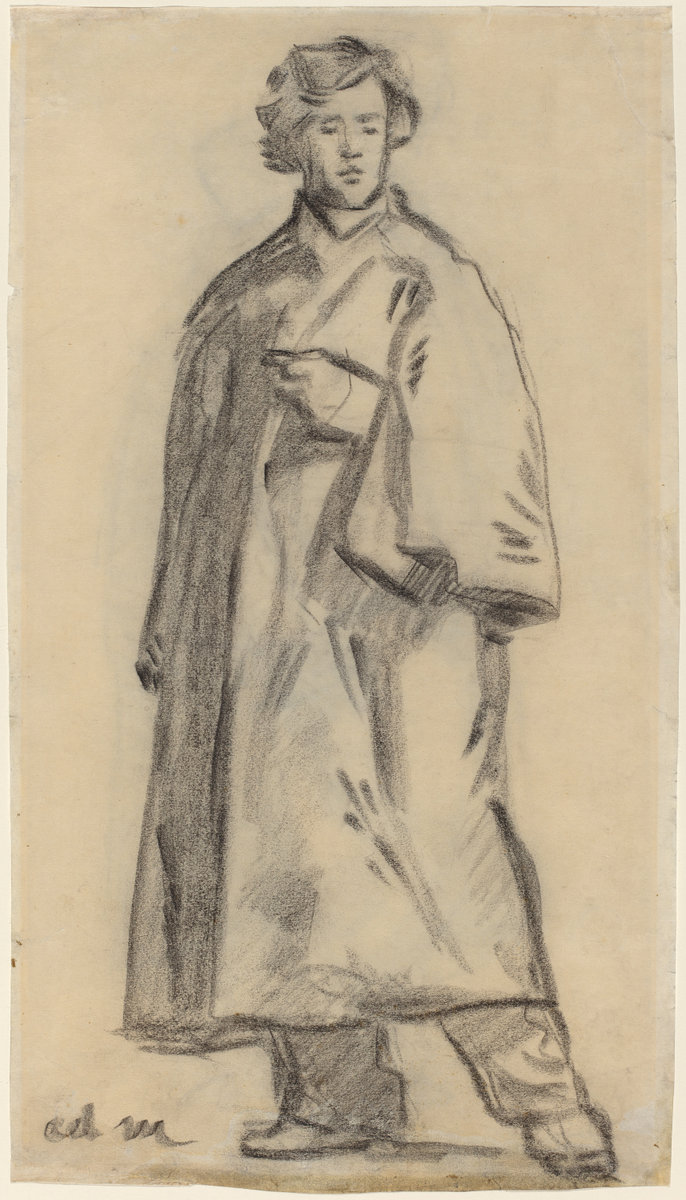 Èdouard Manet, Man Wearing a Cloak (recto), 1852/1858