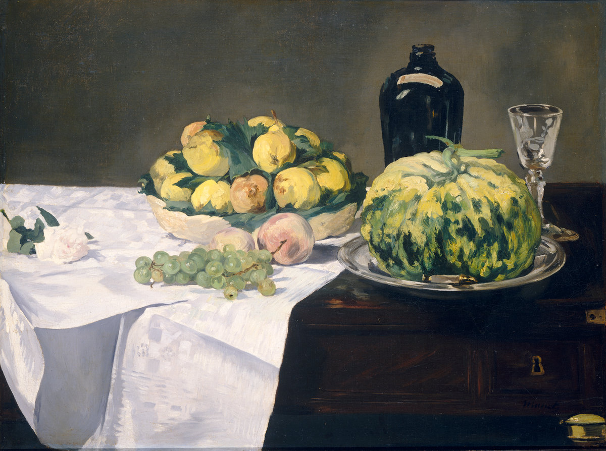 Èdouard Manet, Still Life with Melon and Peaches, c. 1866