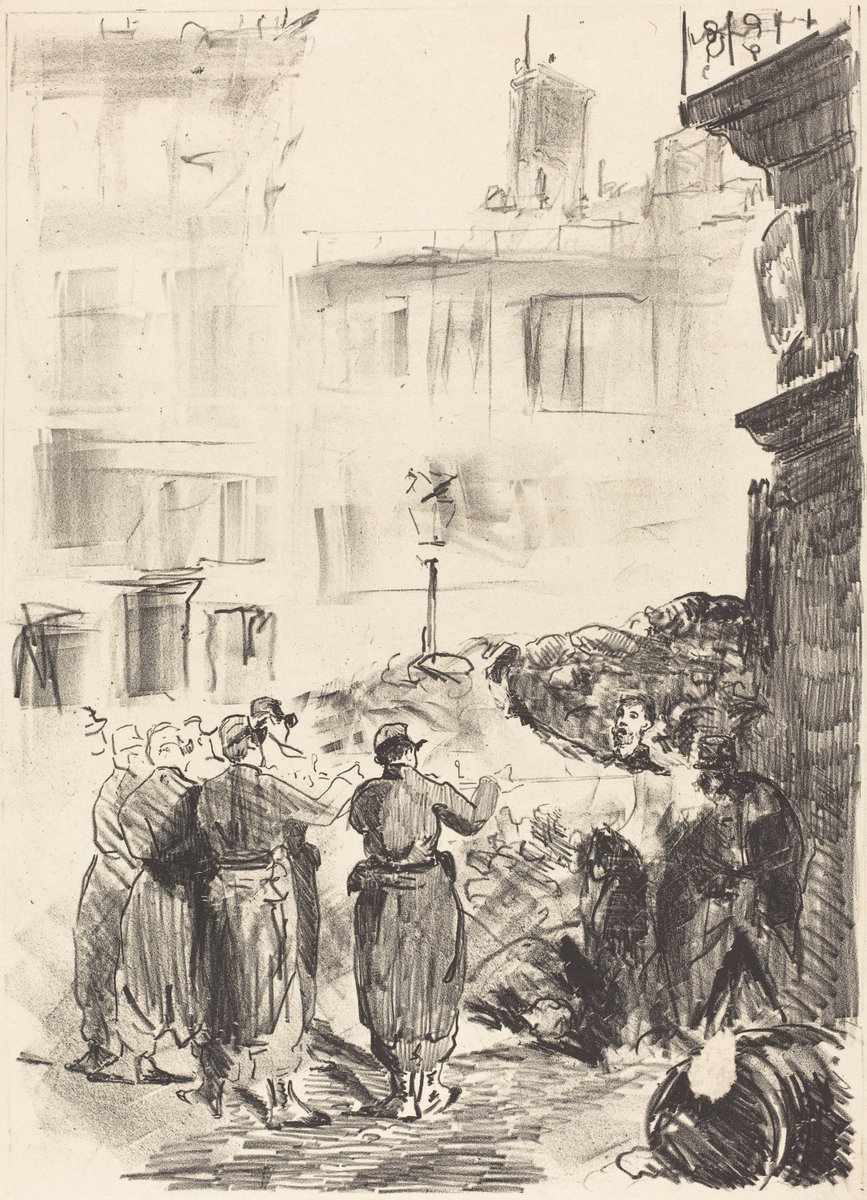 Èdouard Manet, The Barricade (La Barricade), 1871