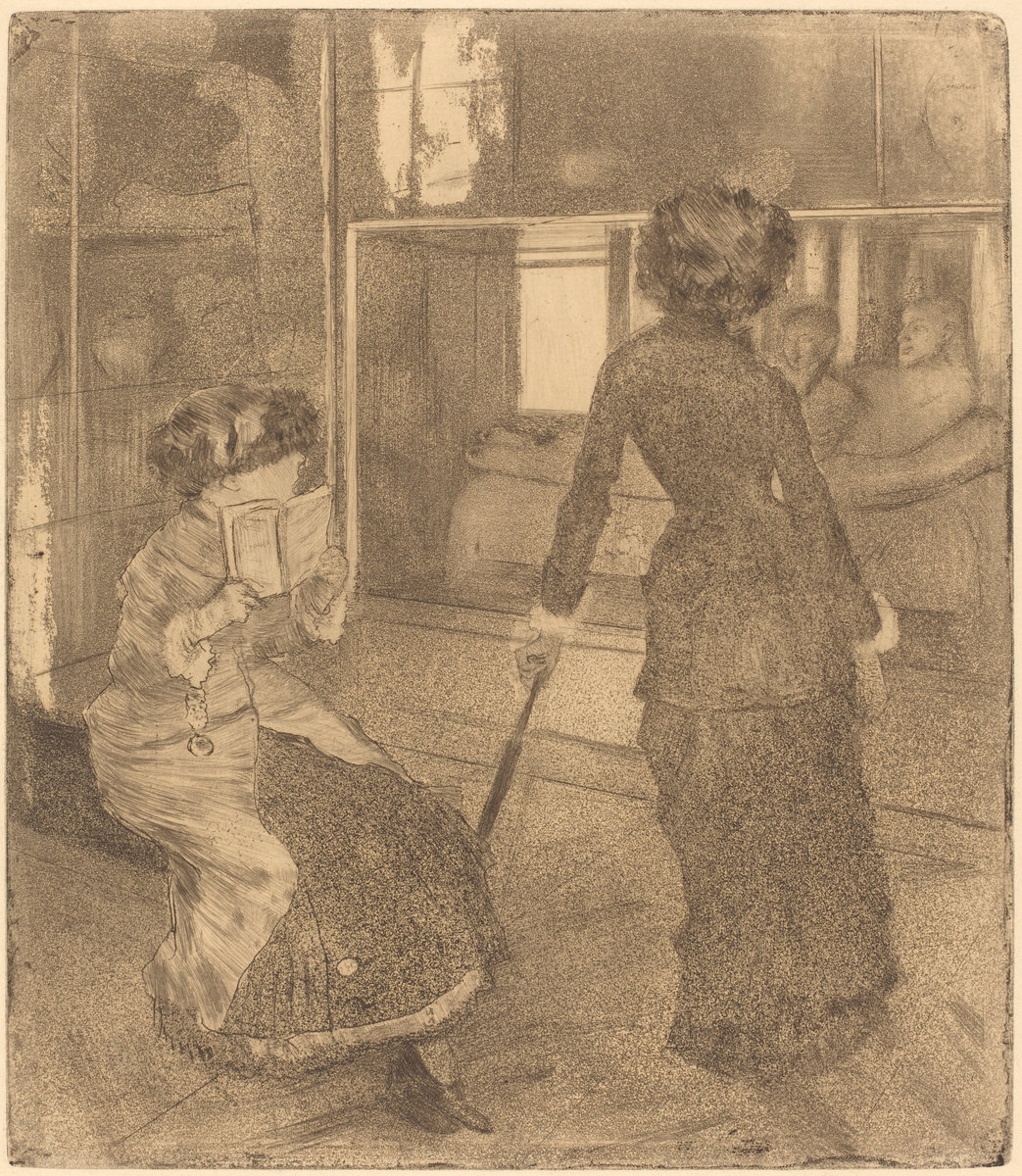 Edgar Degas, Mary Cassatt ath the Louvre: Etruscan Gallery (Au Louvre: Musee des Antiques), c. 1879/1880