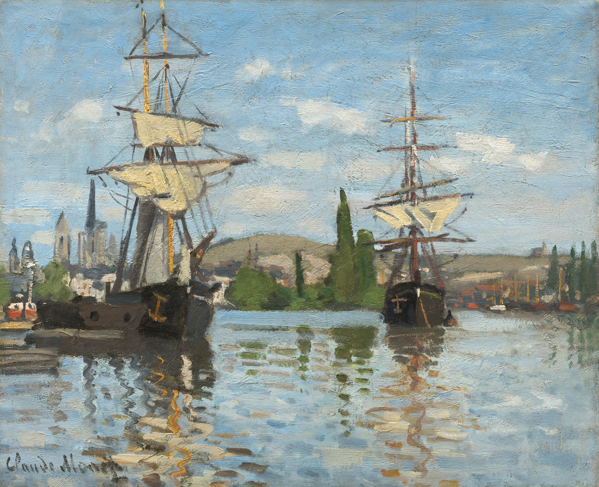 Claude Monet, Ships Riding on the Seine at Rouen, 1872/1873