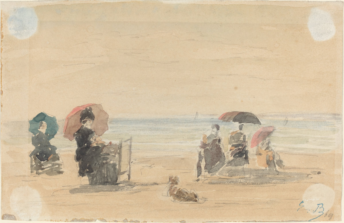 Eugène Boudin, Sun-Shades, Trouville, 1869