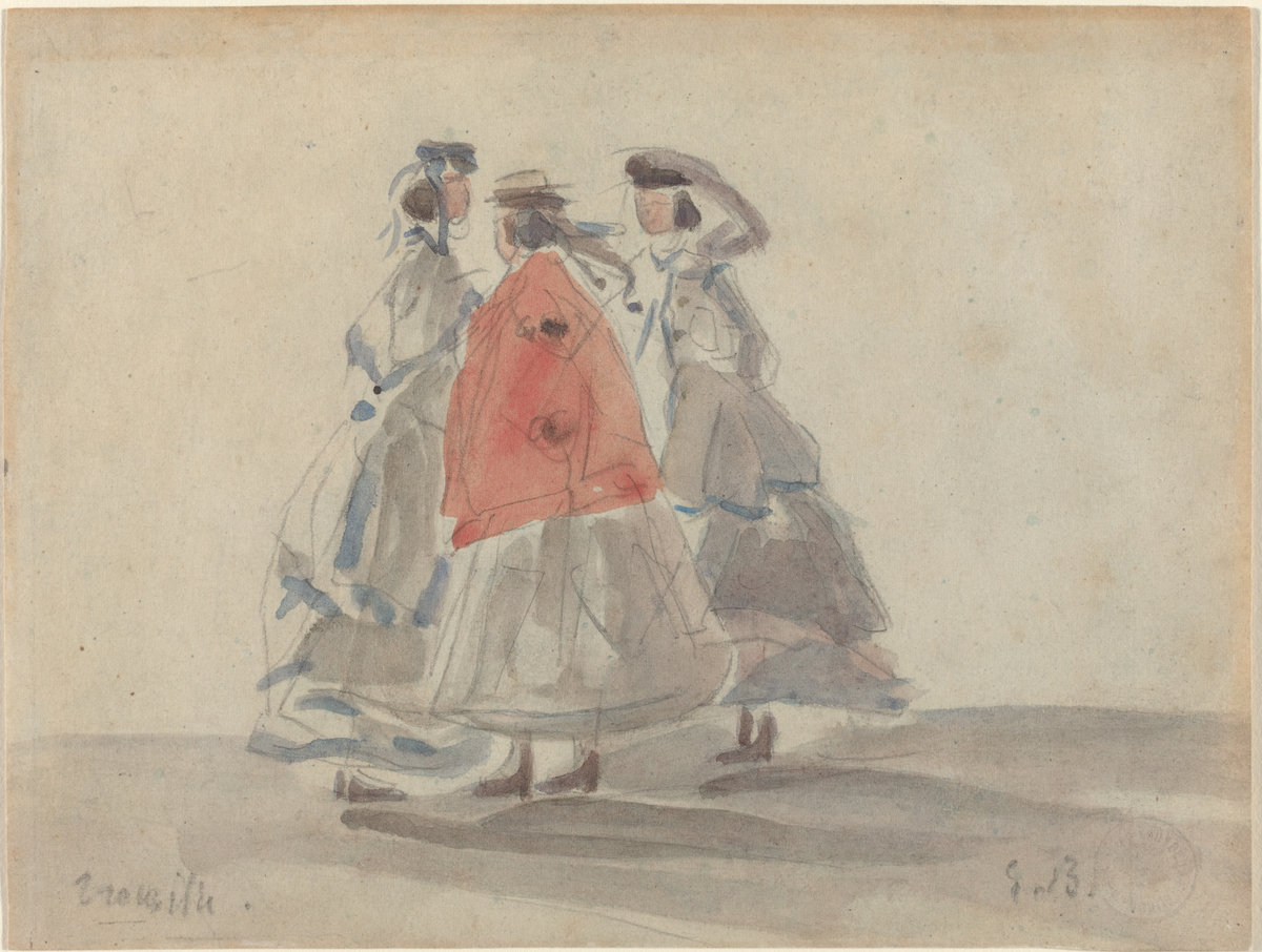 Eugène Boudin, Three Women at Trouville, c. 1865