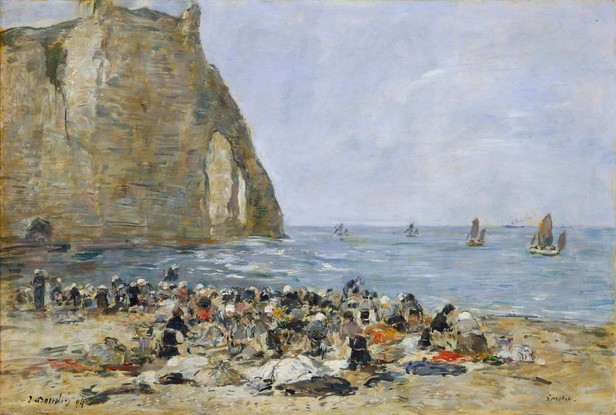 Eugène Boudin, Washerwomen on the Beach of Etretat, 1894