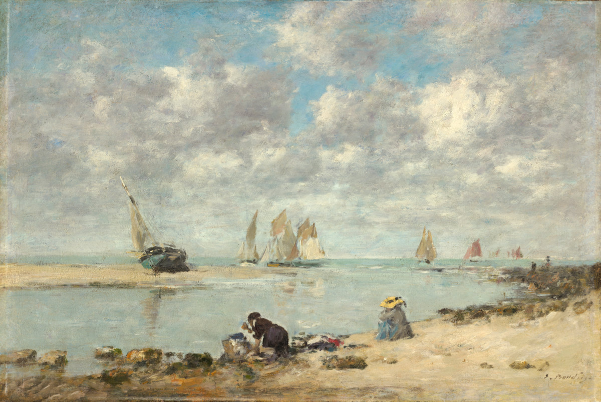 Eugène Boudin, Washerwomen near Trouville, c. 1872/1876