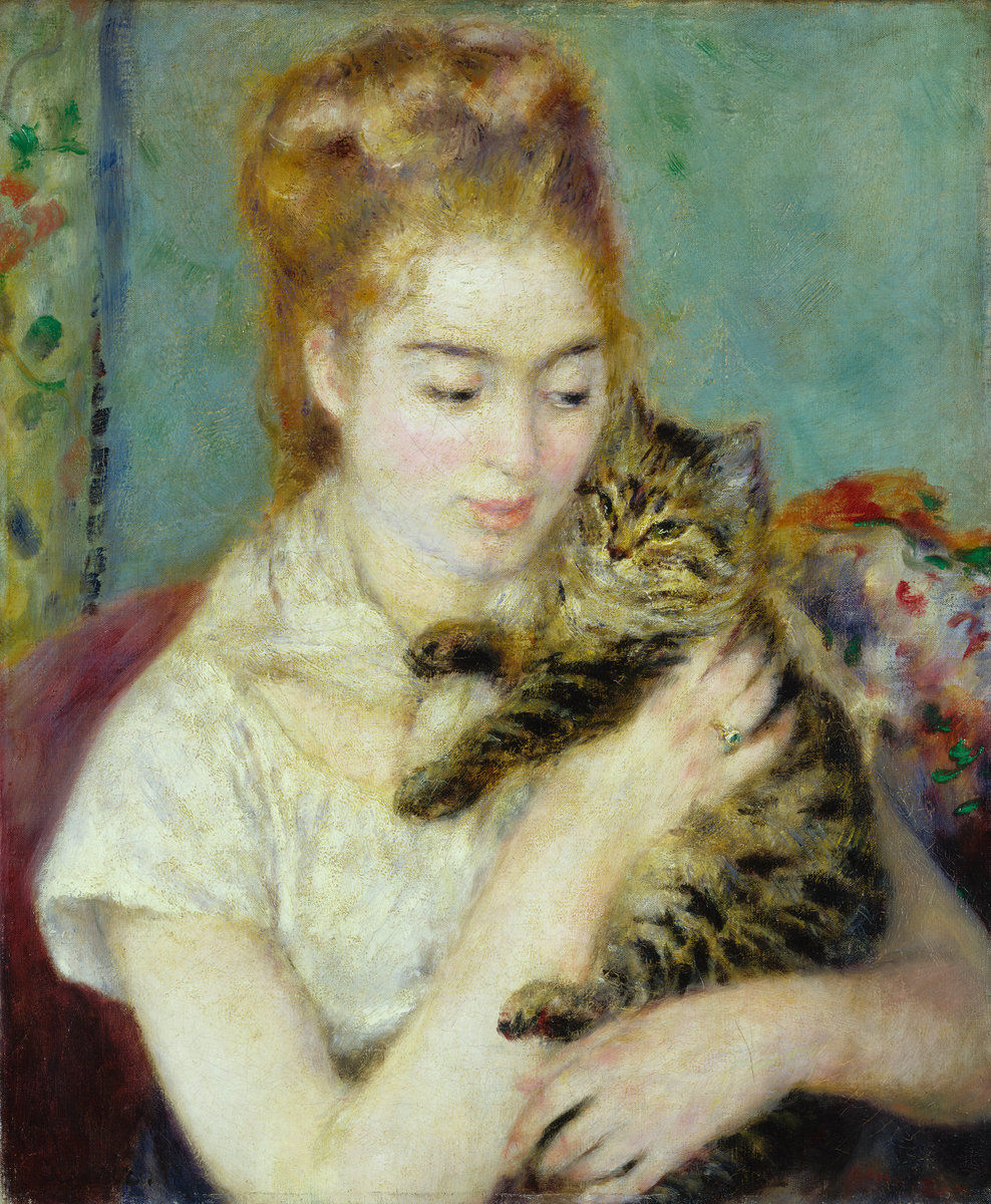 Pierre-Auguste Renoir, Woman with a Cat, c. 1875