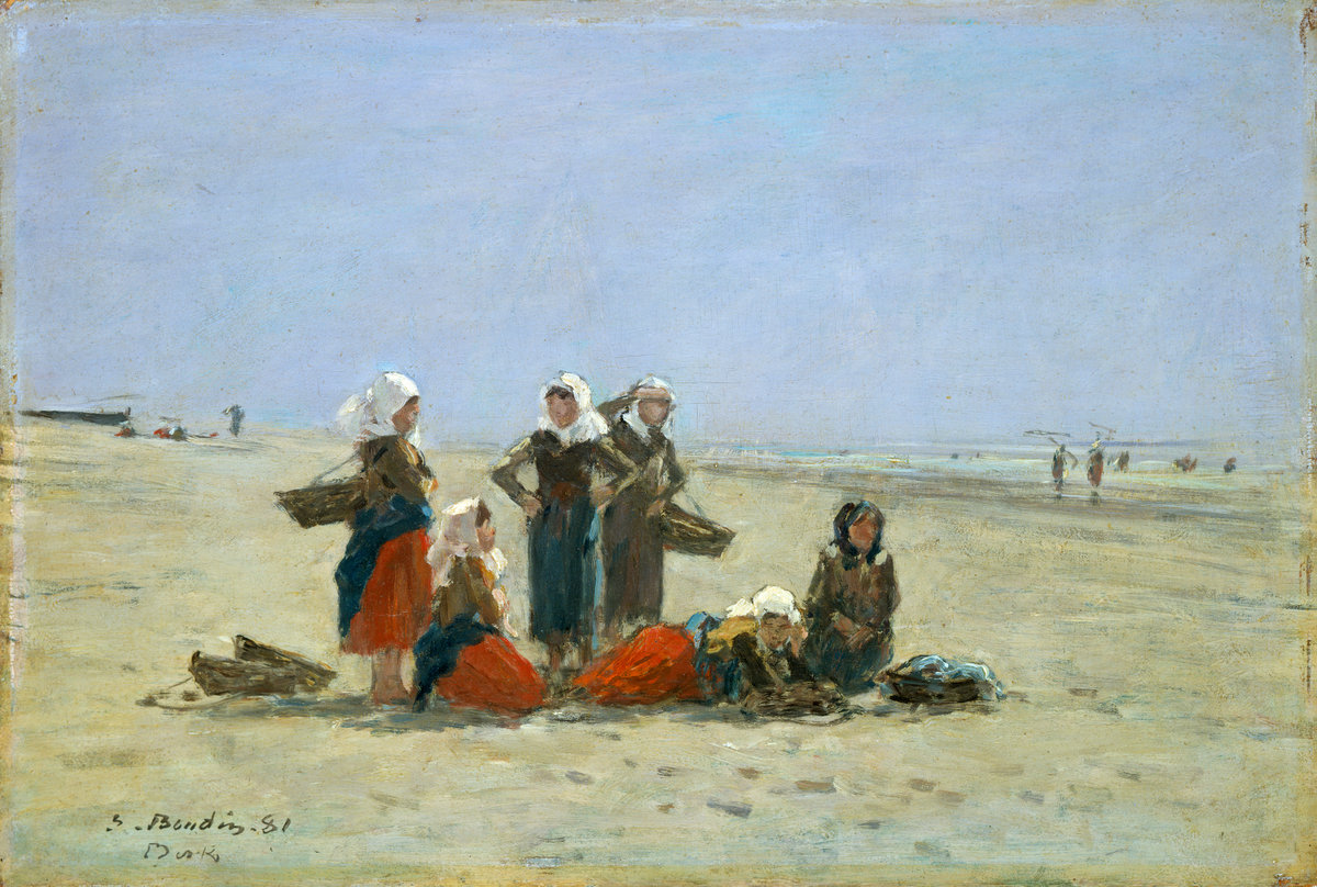 Eugène Boudin, Women on the Beach at Berck, 1881